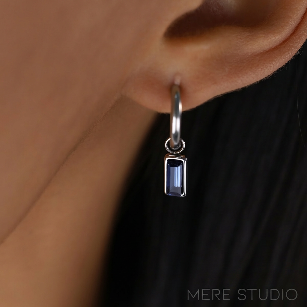 THE EMERALD REALM HUGGIE DROP EARRINGS