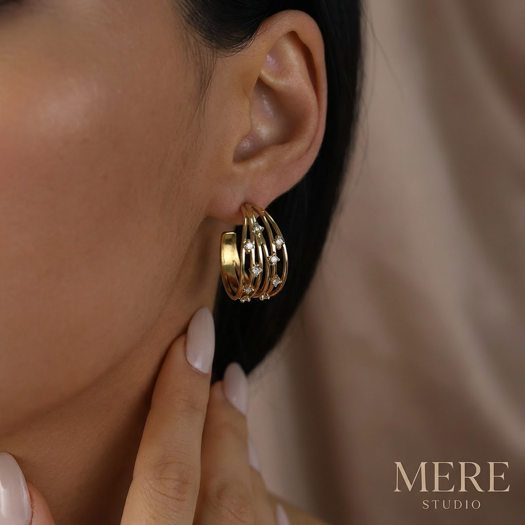 THE FRENCH GLISSADE PAVÉ HOOPS