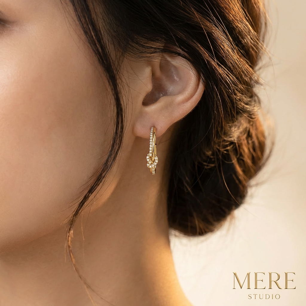 THE HELIX PAVÉ BRAIDED HOOPS