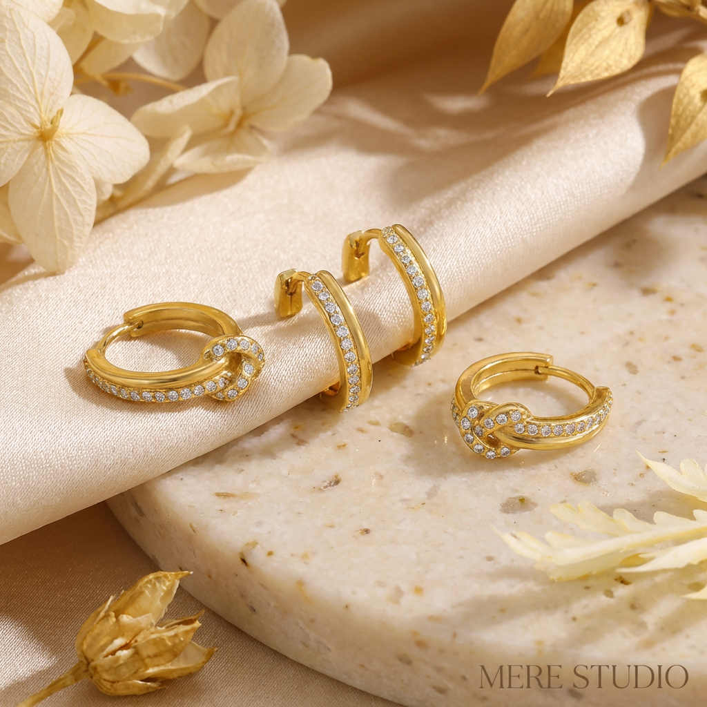 THE HELIX PAVÉ BRAIDED HOOPS