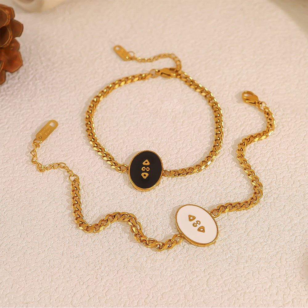 THE NOIR & BLANC ENAMEL LINK BRACELET