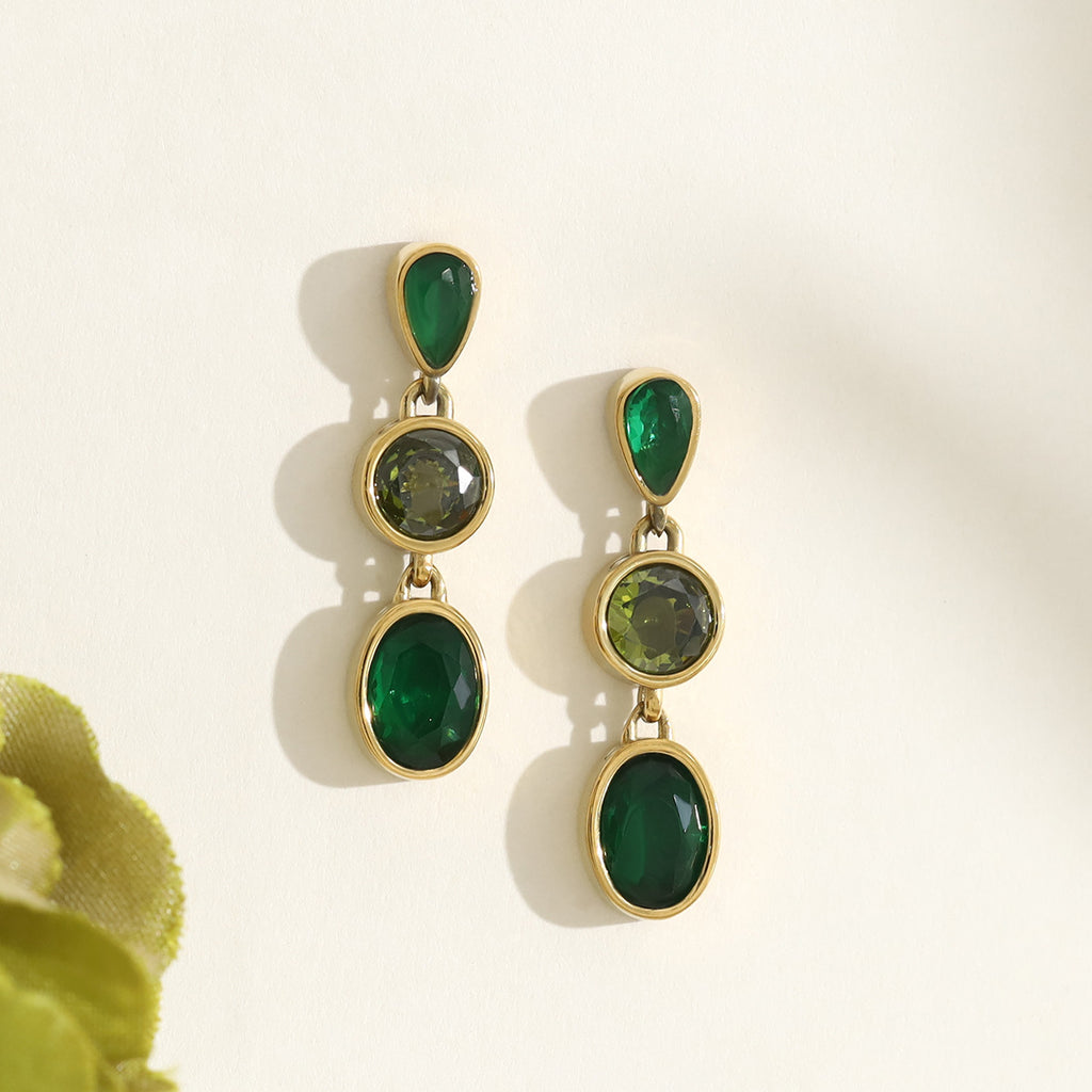 THE EMERALD CASCADE DROP EARRINGS