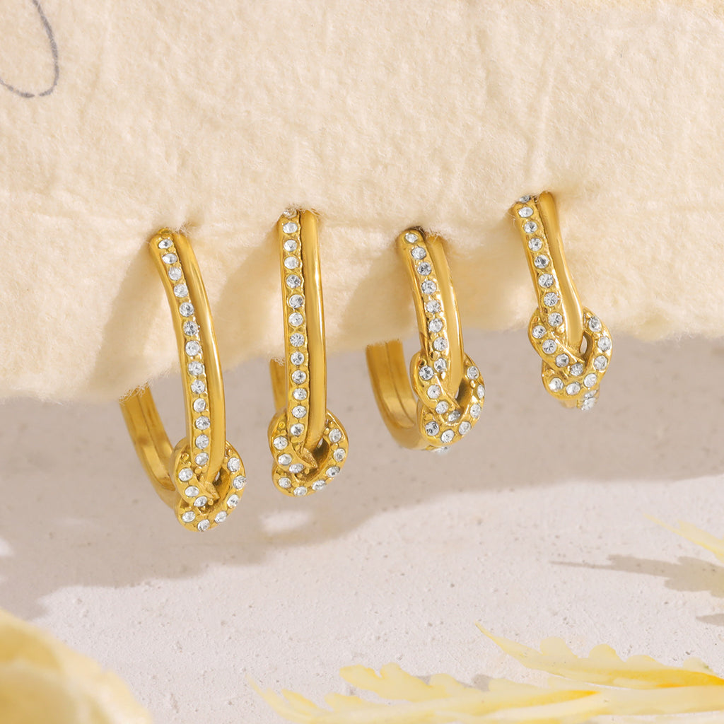 THE HELIX PAVÉ BRAIDED HOOPS