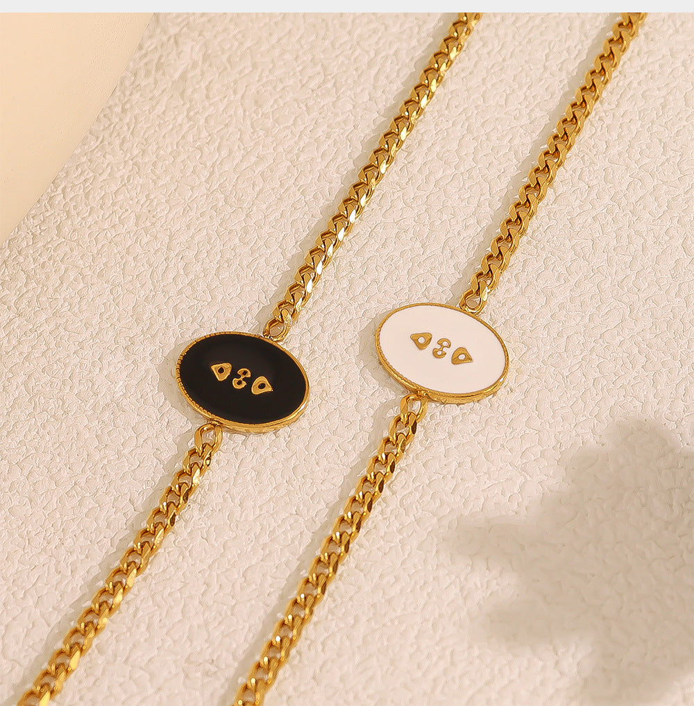 THE NOIR & BLANC ENAMEL LINK BRACELET