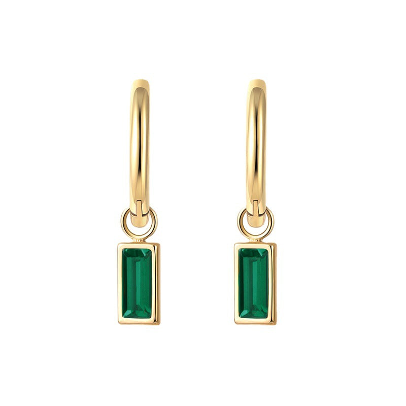 THE EMERALD REALM HUGGIE DROP EARRINGS