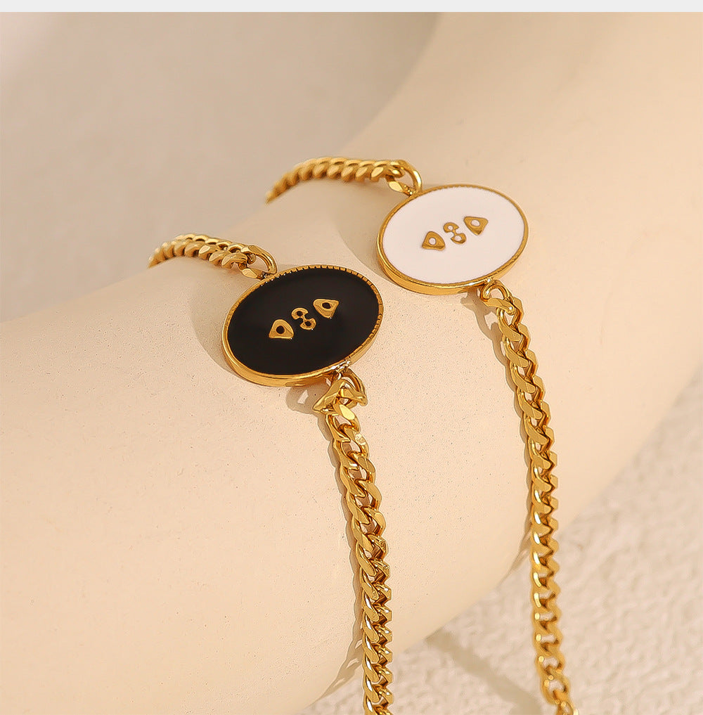 THE NOIR & BLANC ENAMEL LINK BRACELET