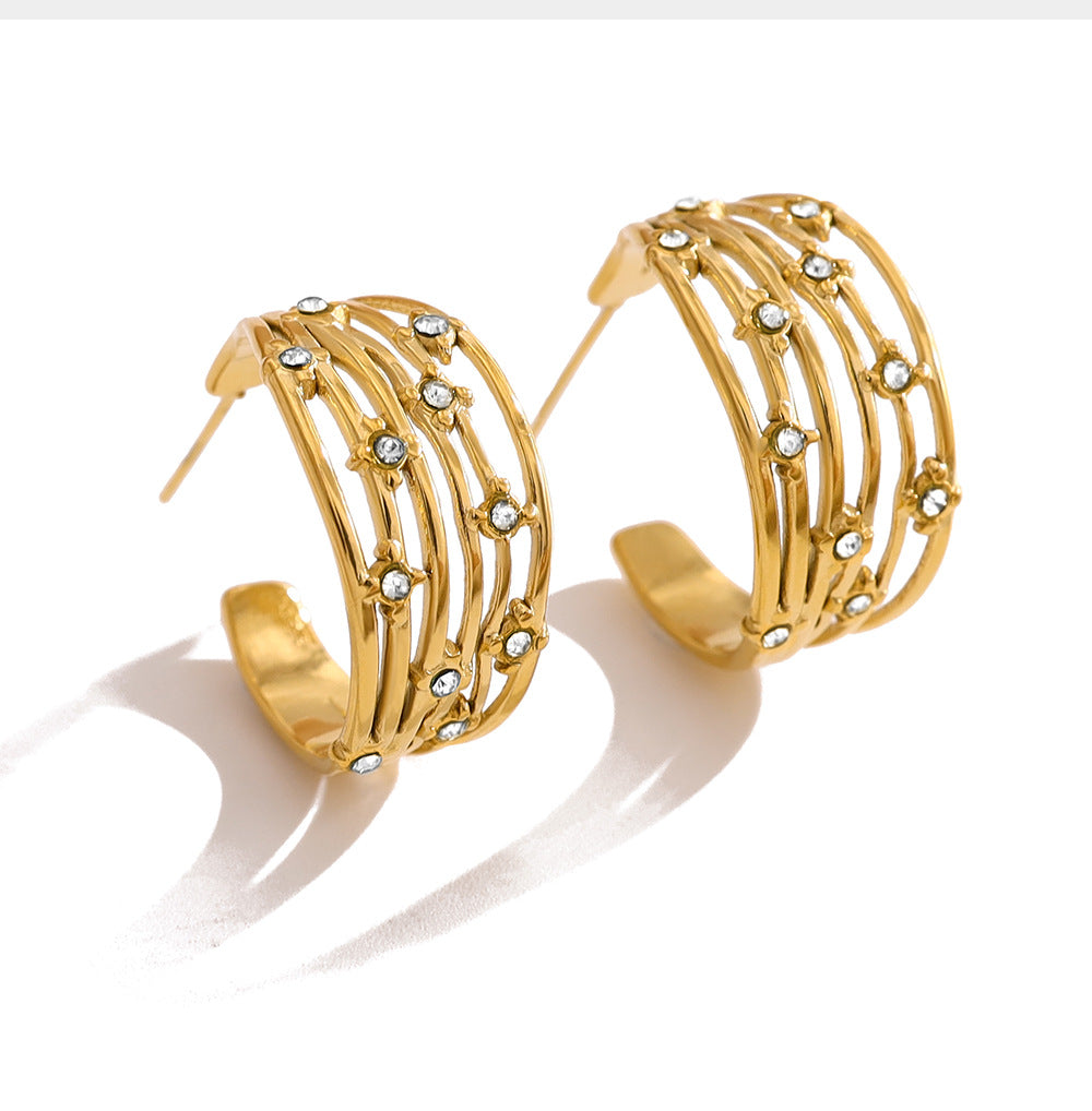 THE FRENCH GLISSADE PAVÉ HOOPS
