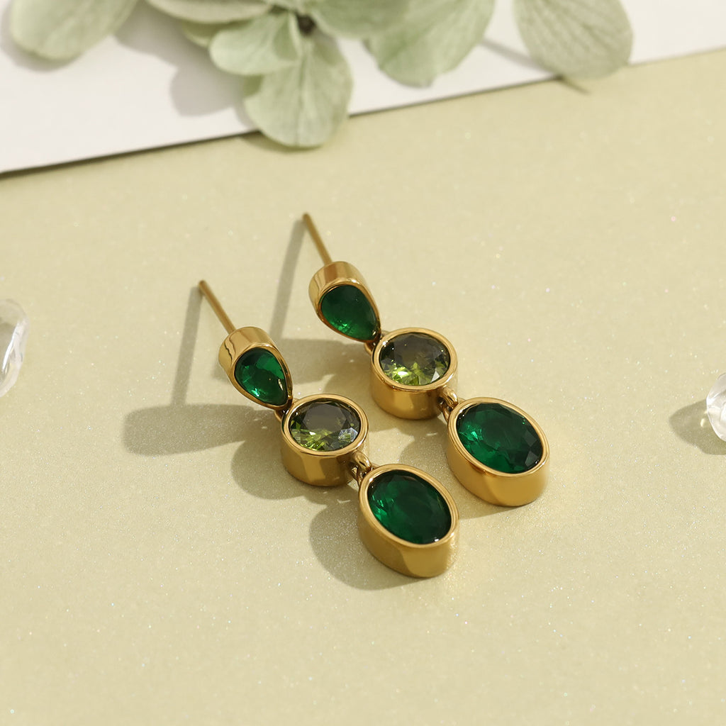 THE EMERALD CASCADE DROP EARRINGS