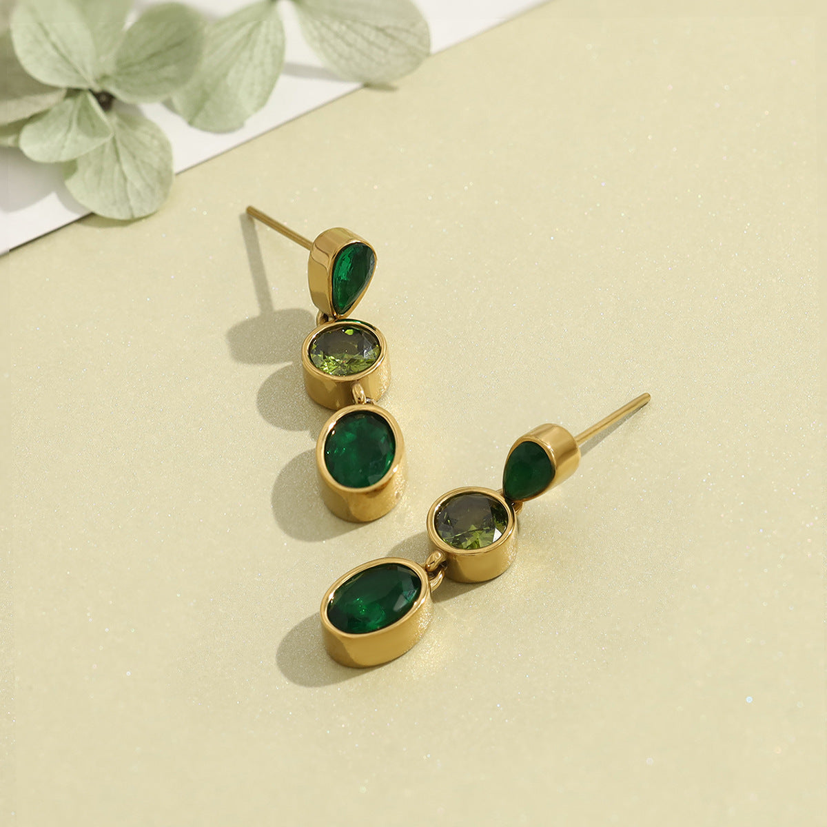 THE EMERALD CASCADE DROP EARRINGS