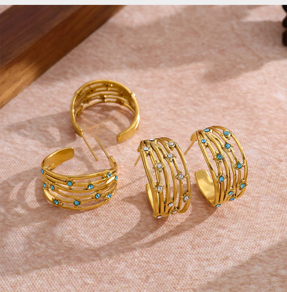 THE FRENCH GLISSADE PAVÉ HOOPS