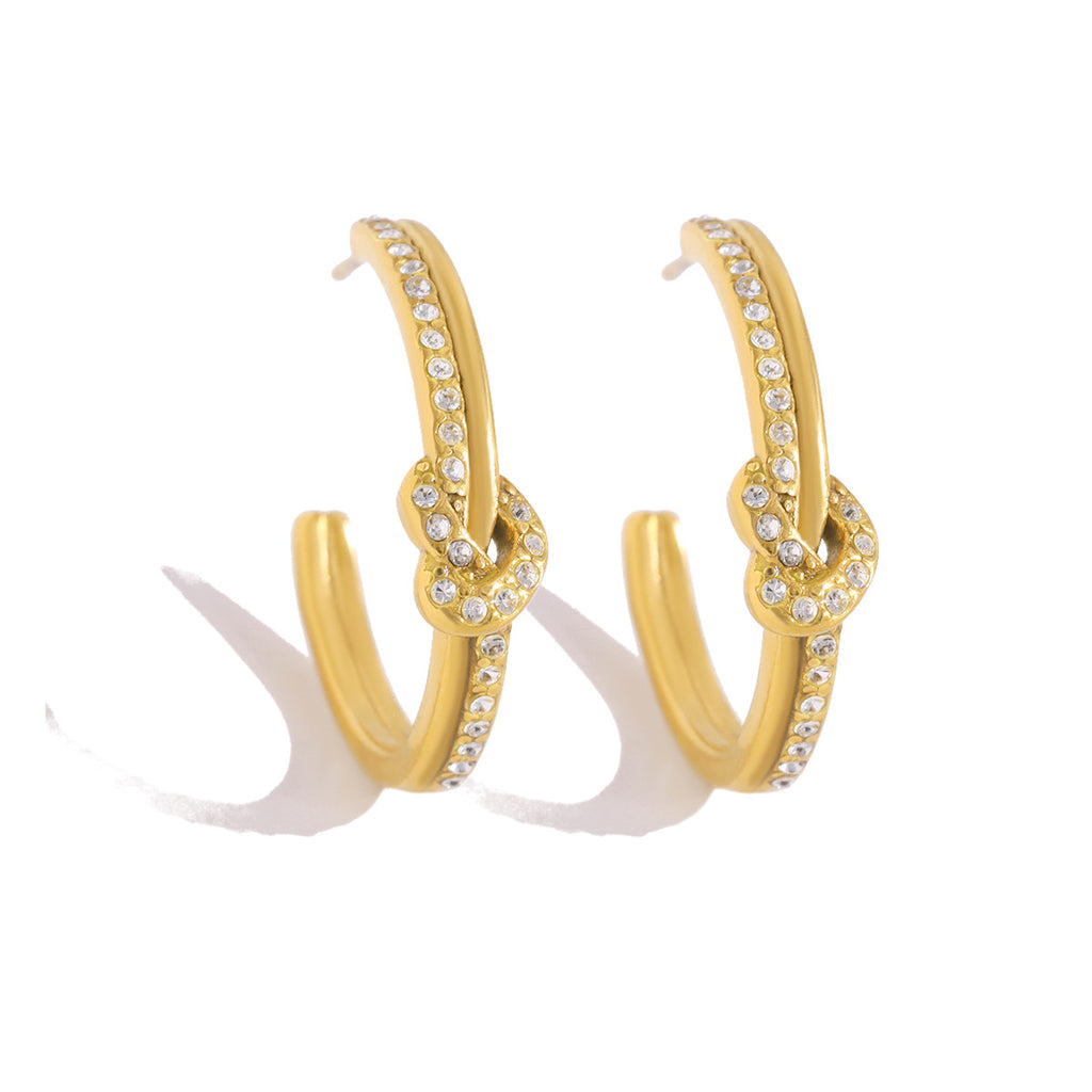 THE HELIX PAVÉ BRAIDED HOOPS