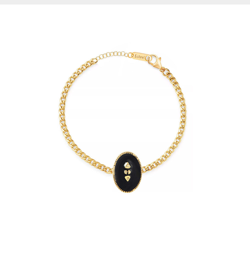 THE NOIR & BLANC ENAMEL LINK BRACELET