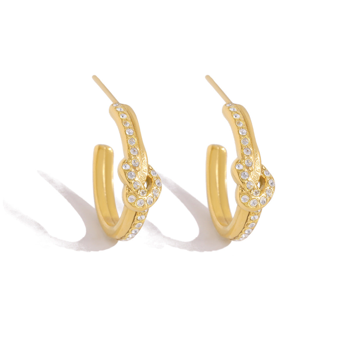 THE HELIX PAVÉ BRAIDED HOOPS